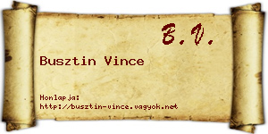 Busztin Vince névjegykártya